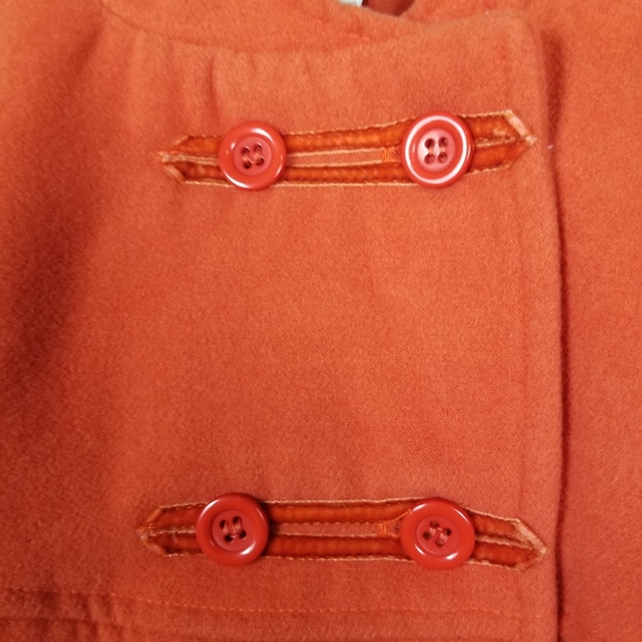 Richie House Cape Coat with Hood and Rosette Accents in Red Orange Size 4/5 NWT - Picture 4 of 12